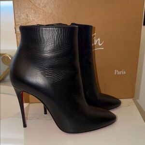 Christian Louboutin Sleek Black Heeled Boots Worn once